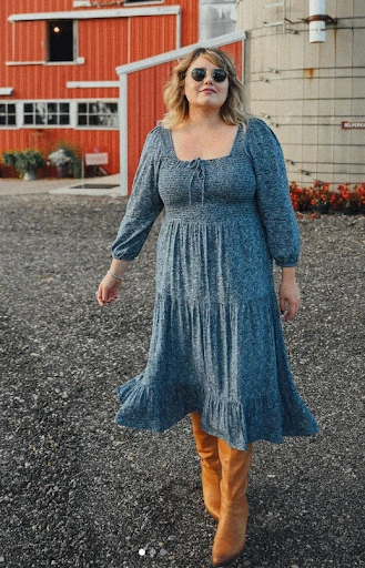 Midi Sweater Dress With Boots