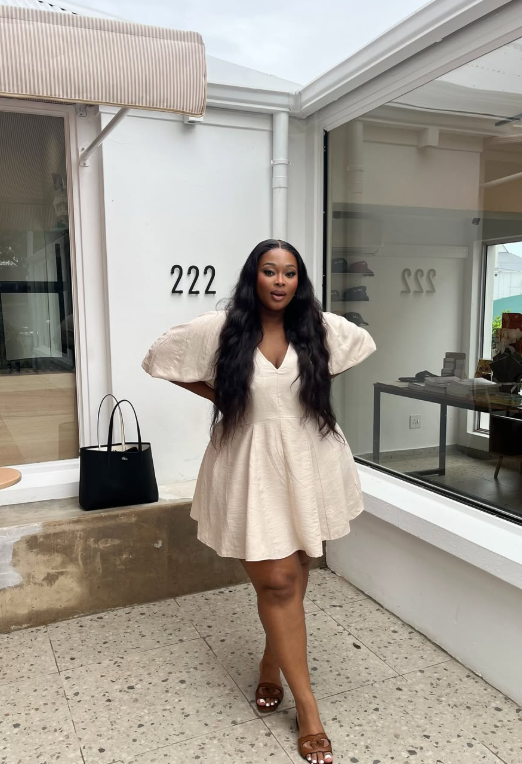 Cream Flutter Sleeve Dress with Structured Handbag