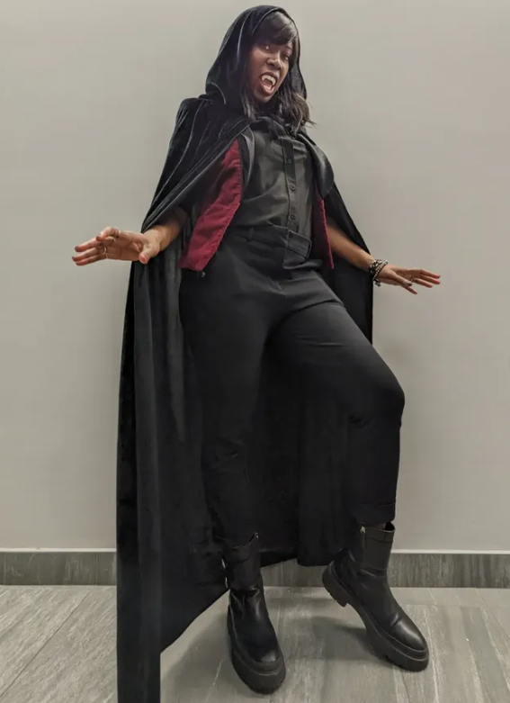 Playful Hooded Vampire Cape Costume