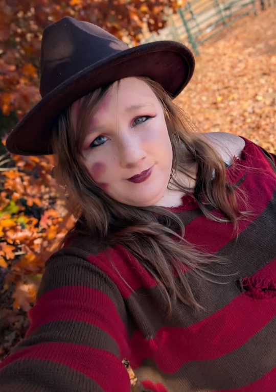 Striped Sweater with Burgundy Hair Freddy Krueger Tribute