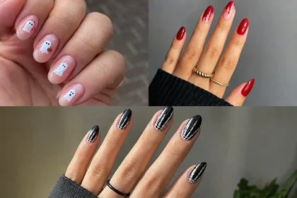 easy halloween nail designs image