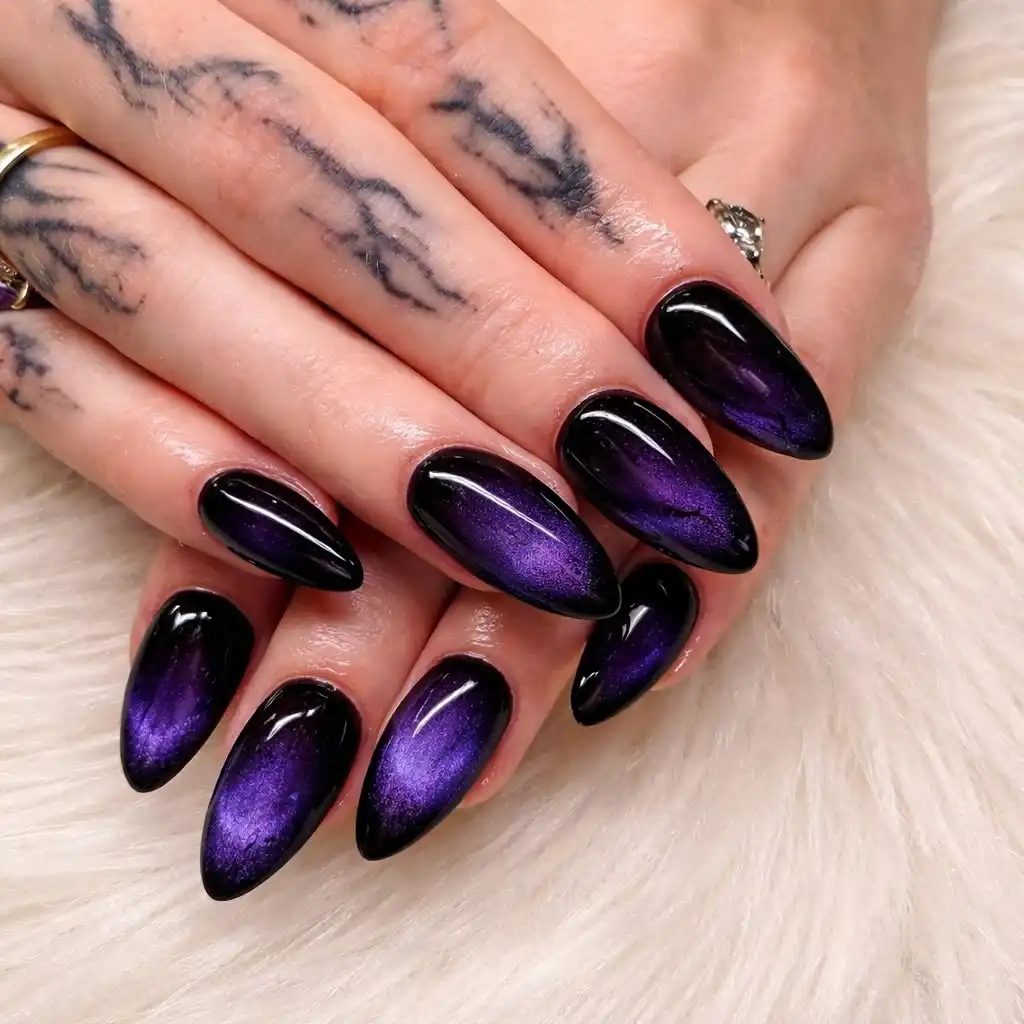 Black and Purple Witch Nails