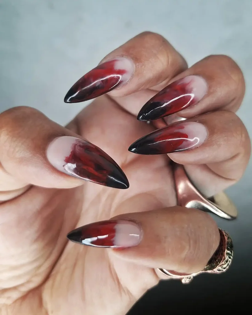 Black and Red Vampire Nails