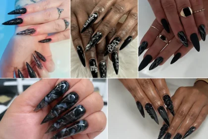 black stiletto nails image