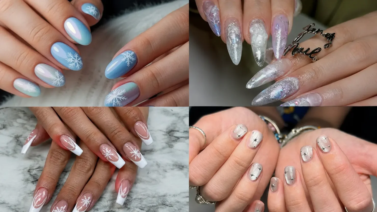 Christmas Winter Nail Designs With a Beautiful Frosty Glow