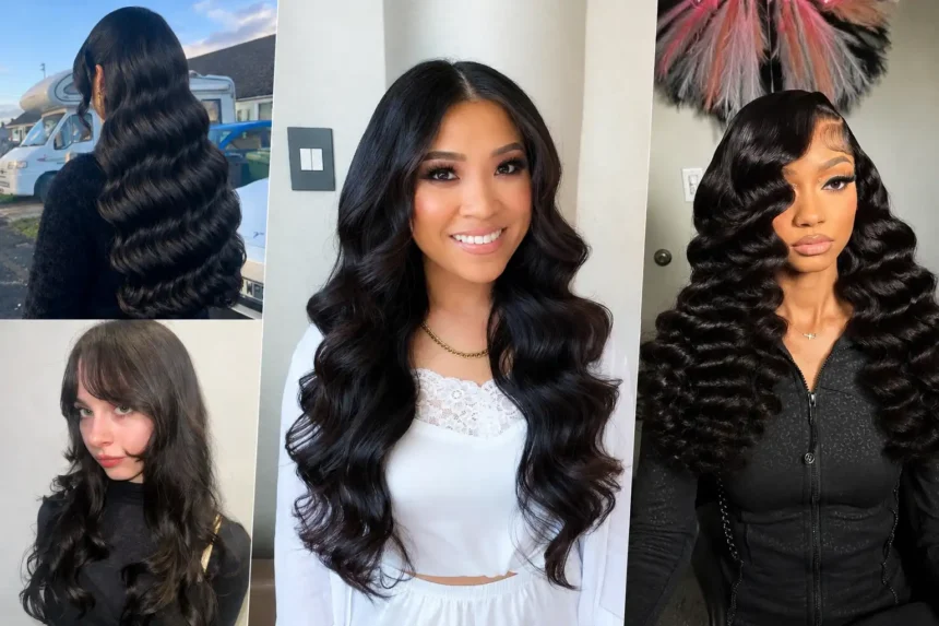Dark Waves Halloween Hairstyles for Lush Brunette Texture and Radiant Movement