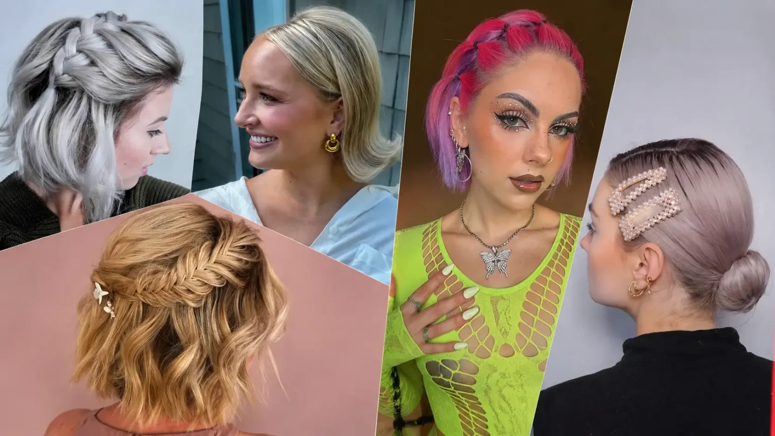 Hairstyles Ideas for Short Hair with Creative Braids, Sleek Buns and Soft Waves