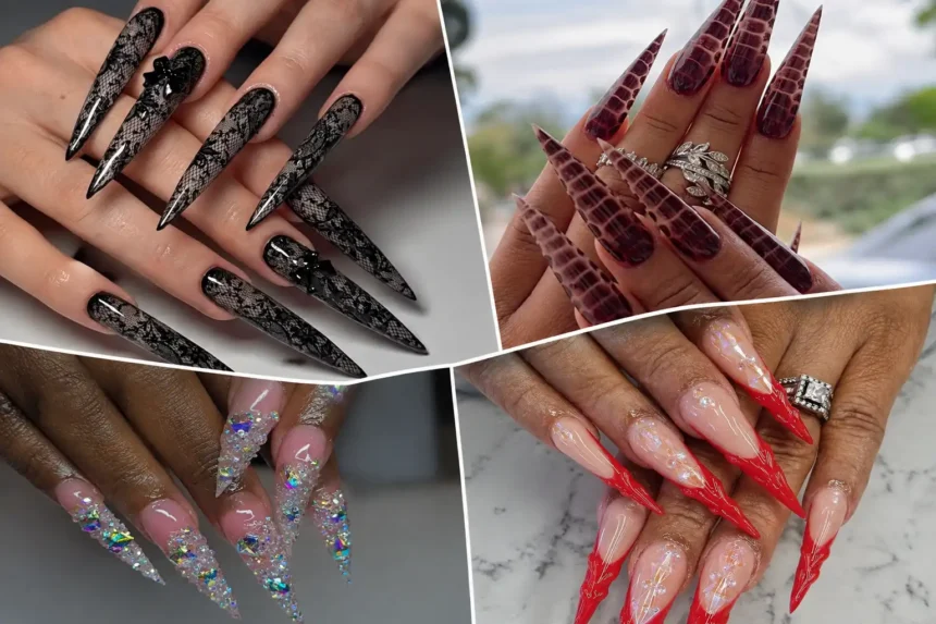 Long Stiletto Nails With Gorgeous Details for a Bold, Radiant Look