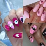 pink halloween nails image