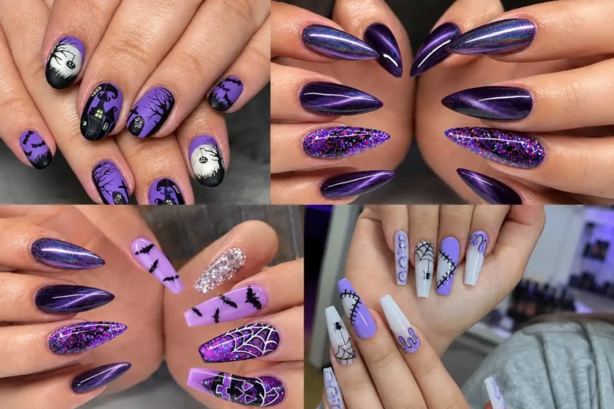 Purple Halloween Nail Designs for a Festive and Enchanting Style