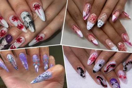 Tokyo Ghoul Nails With Dark Anime Art and Creative Character Details